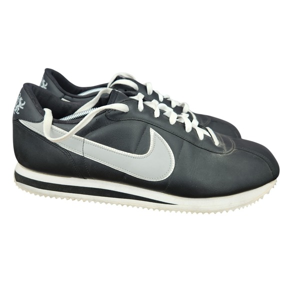 Vtg Nike Cortez 72 Sneakers Men 14\u200e Black LeatherShoes 309424-004 No Insoles